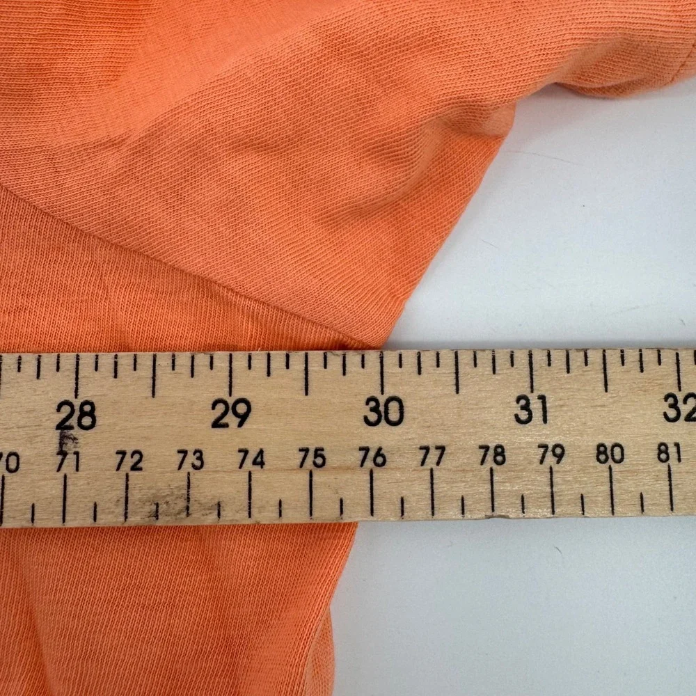 Polo Ralph Lauren Polo Shirt Men 4LT Orange Cotton Linen V-Neck Pocket 9675